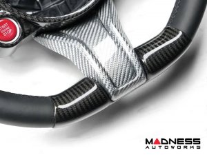 Alfa Romeo Stelvio Steering Wheel Trim - Carbon Fiber - Lower Spoke Trim - QV Model - 2020+ models - White Alfa Romeo Stelvio Steering Wheel Trim - Carbon Fiber - Lower Spoke Trim - QV Model - 2020+ models - White